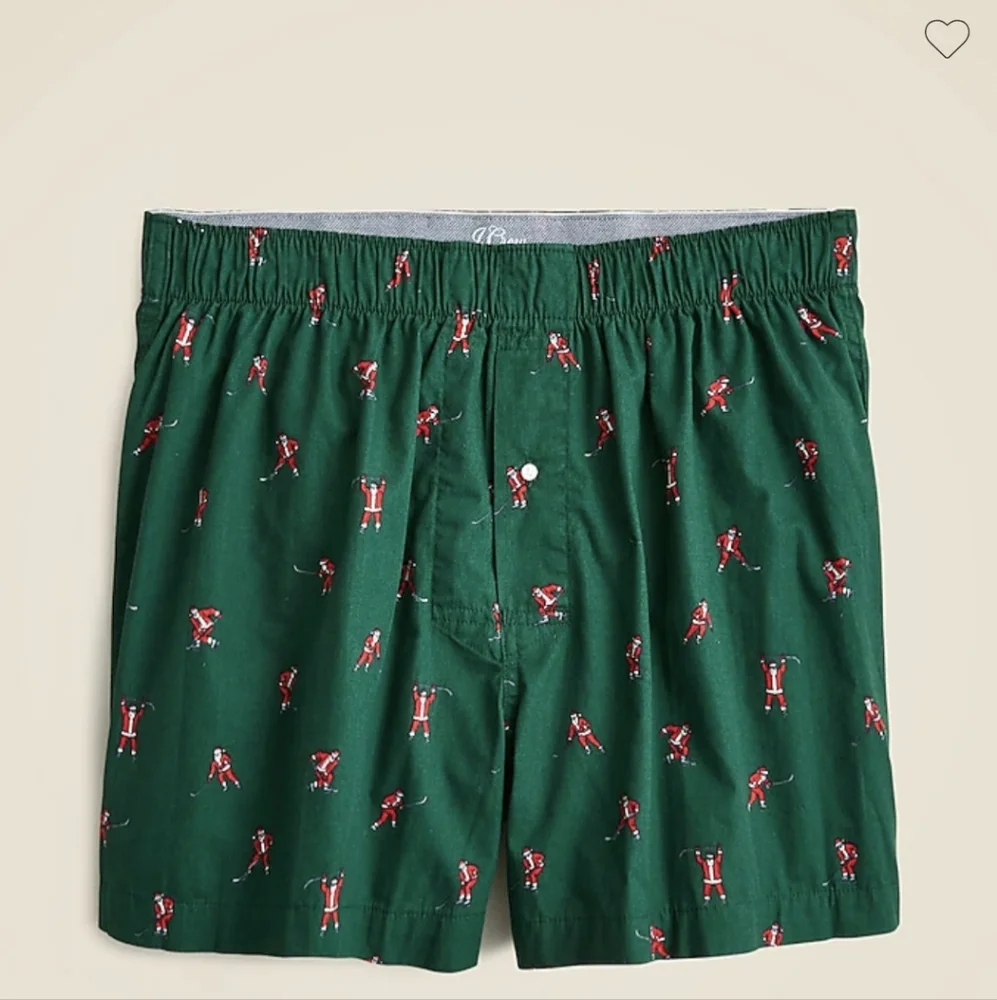 J.Crew Hockey Santa Boxer Shorts SM - BNWT RETIRED 2025 1 Left